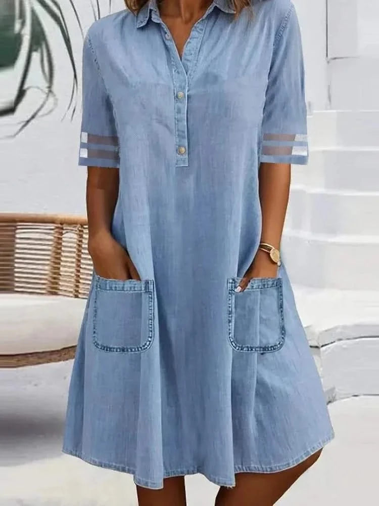 Sofia | Denim Dress with tummy coverage