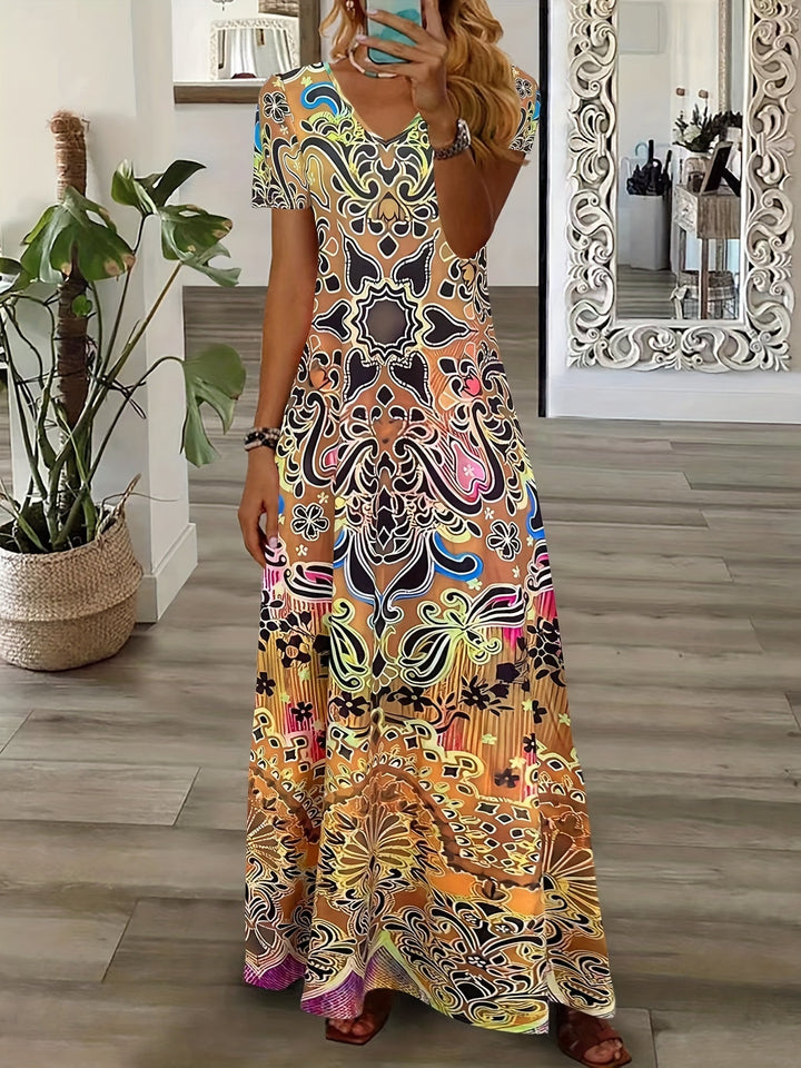 Zara – Paisley V-Neck Midi Dress