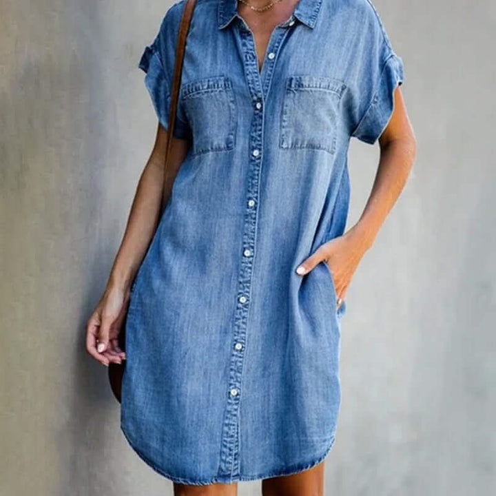 Valerie ™ | denim dress with tummy coverage