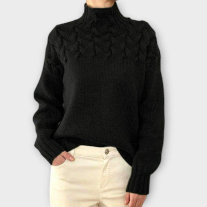 Eva - Women's Sweater with Braided Details