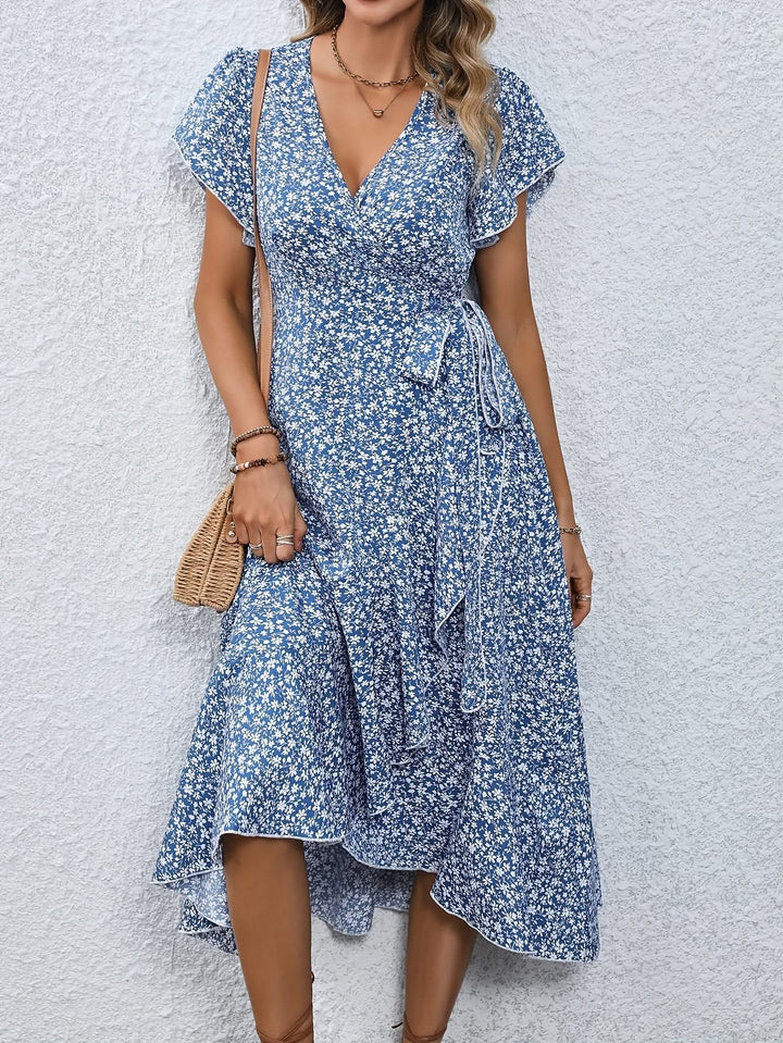 Elara – Floral Dress with Tummy Coverage