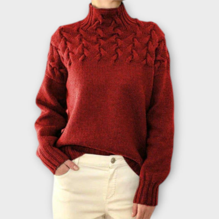 Eva - Women's Sweater with Braided Details