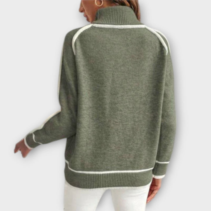 Christine - Luxury Olive Green Linen Sweater