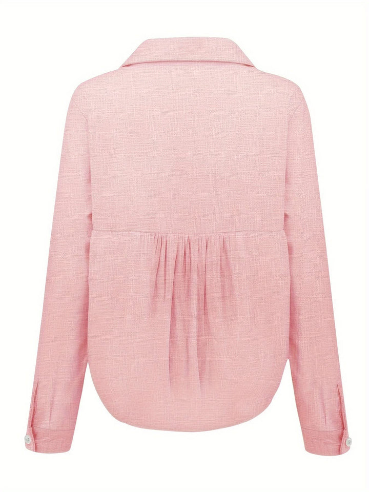 The Soline™ Linen Sunset Button-Down