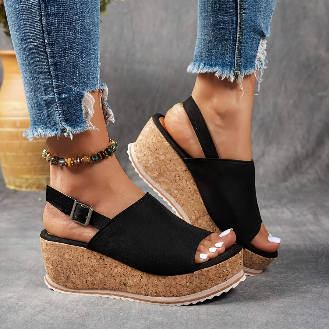 Luna Platform Buckle Sandals - EVA shock absorbing sole