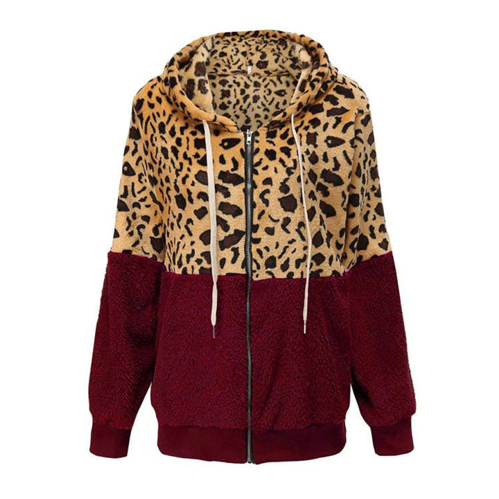 Lea - Fleece Sweatshirt with Leopard Pattern