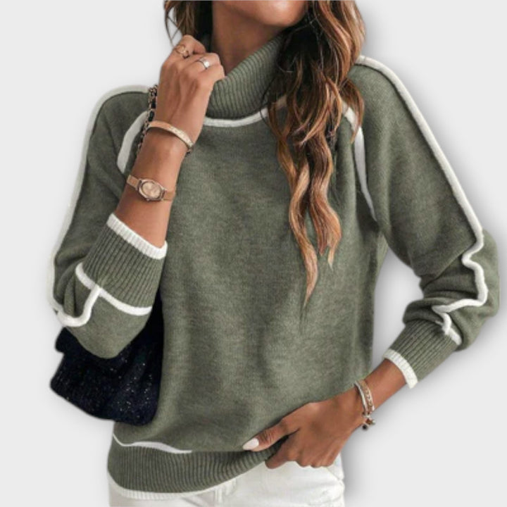 Christine - Luxury Olive Green Linen Sweater