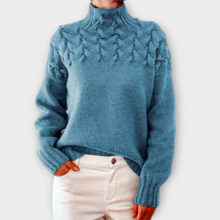 Eva - Women's Sweater with Braided Details