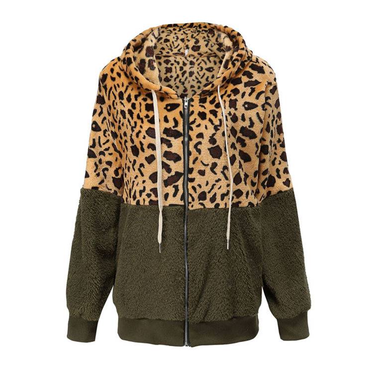 Lea - Fleece Sweatshirt with Leopard Pattern