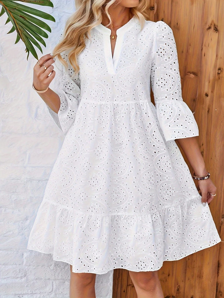 Aria – Puff-Sleeve A-Line Dress