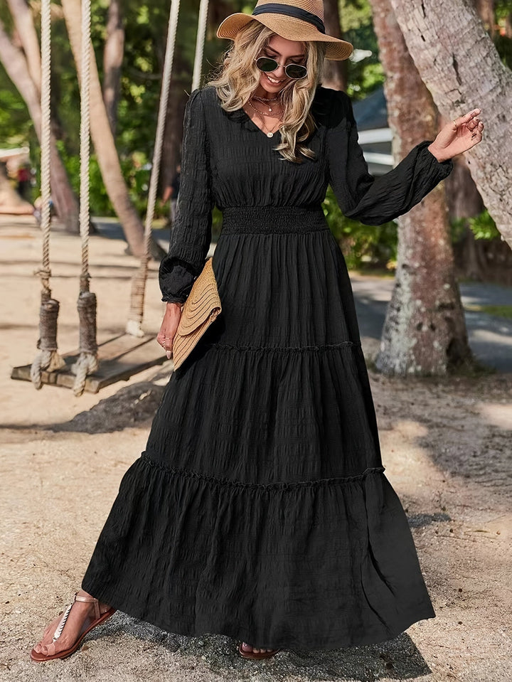 Sera – Lantern Sleeve Midi Dress