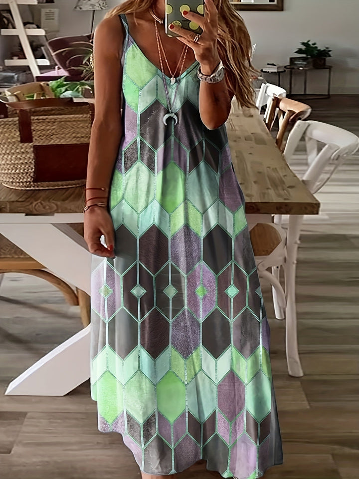Liora – Printed Spaghetti Strap Dress