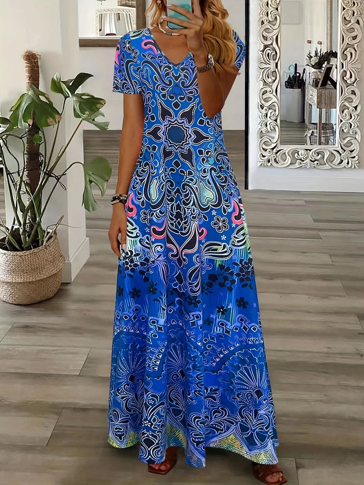 Zara – Paisley V-Neck Midi Dress