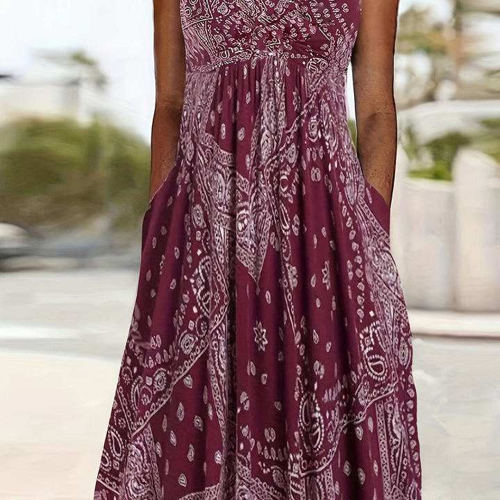 Elara – V-Neck Maxi Dress