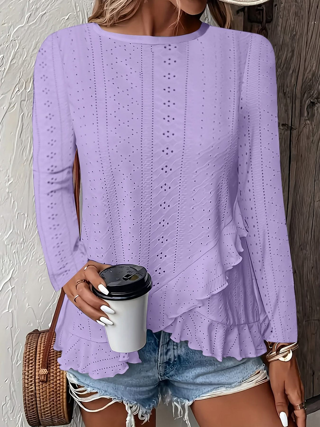 Liora – Blue Crew Top
