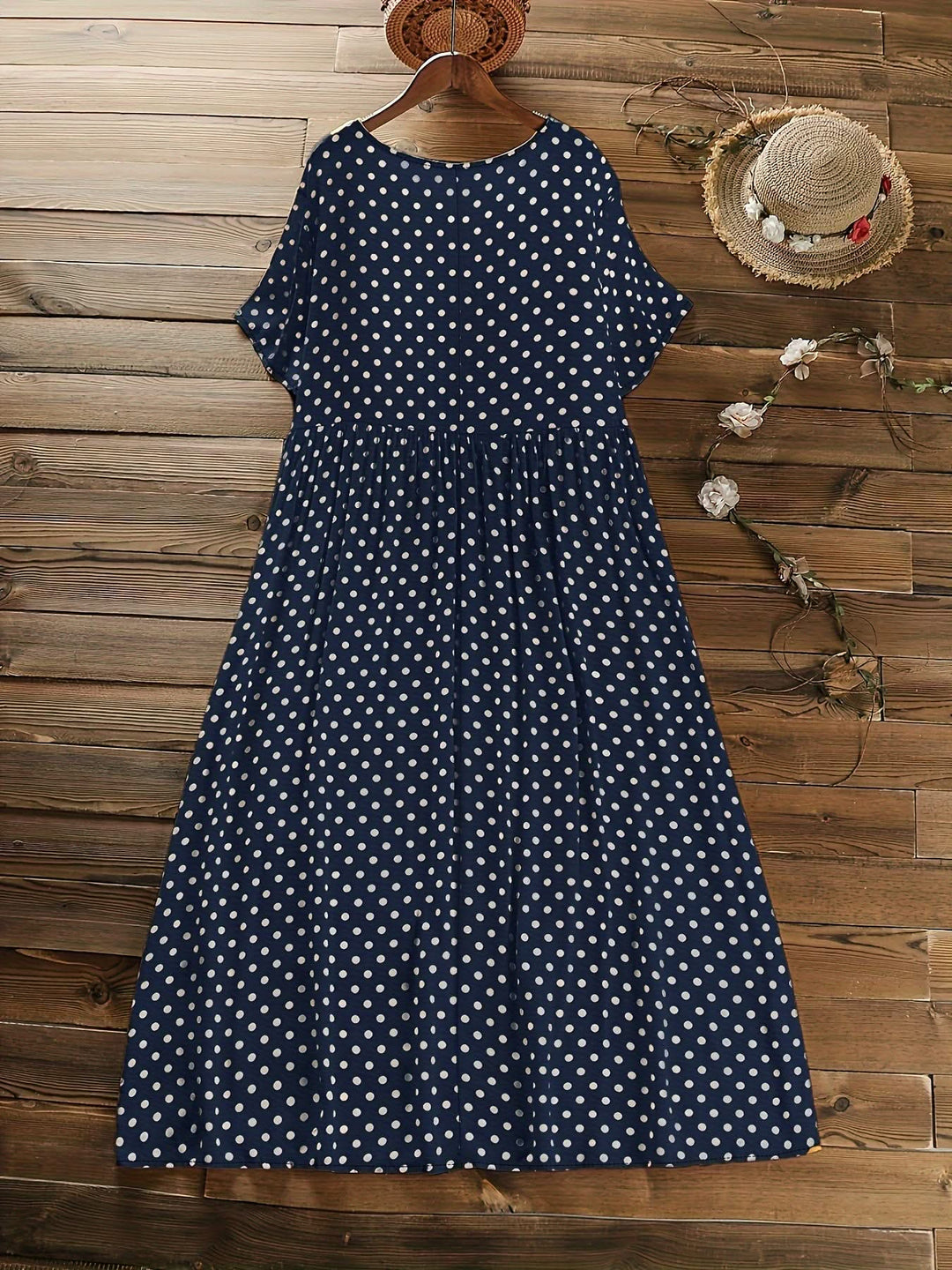 Vivienne – Polka Dot Rayon Midi Dress