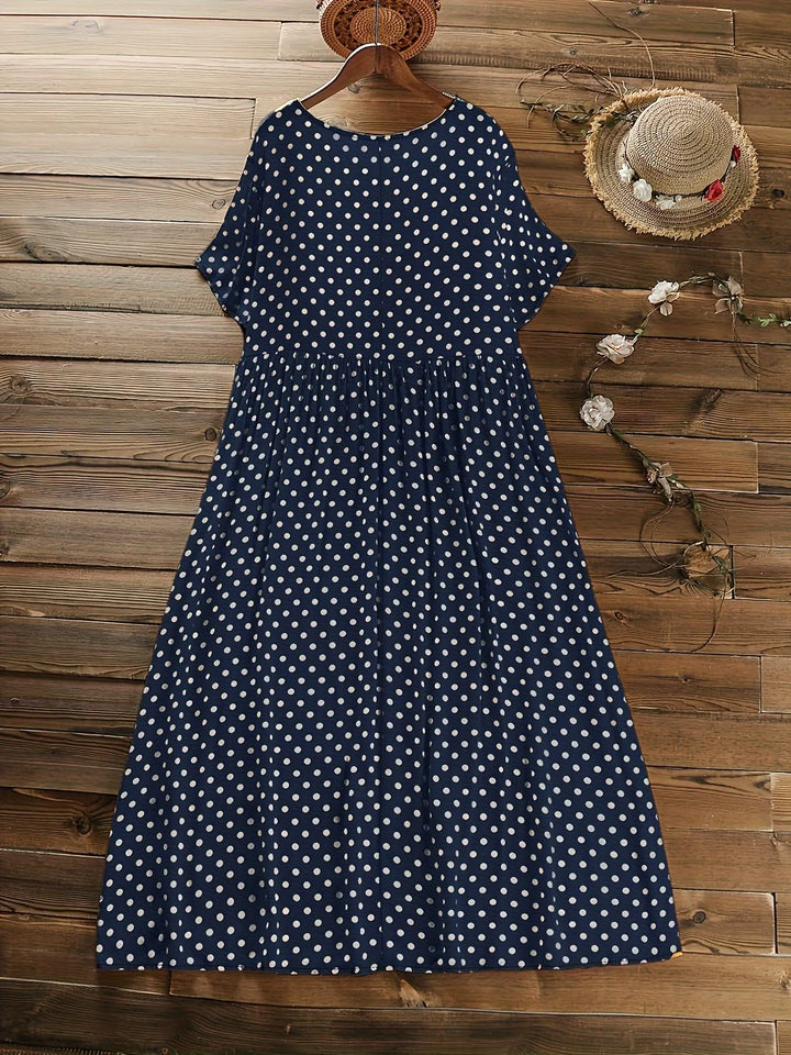 Vivienne – Polka Dot Rayon Midi Dress