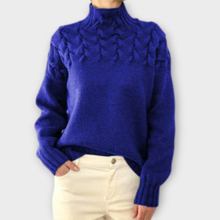 Eva - Women's Sweater with Braided Details