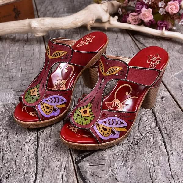 Ariana - Heel Sandal With Folwer Print