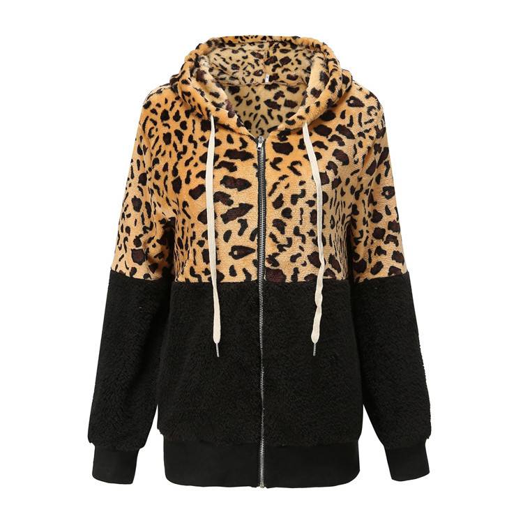 Lea - Fleece Sweatshirt with Leopard Pattern