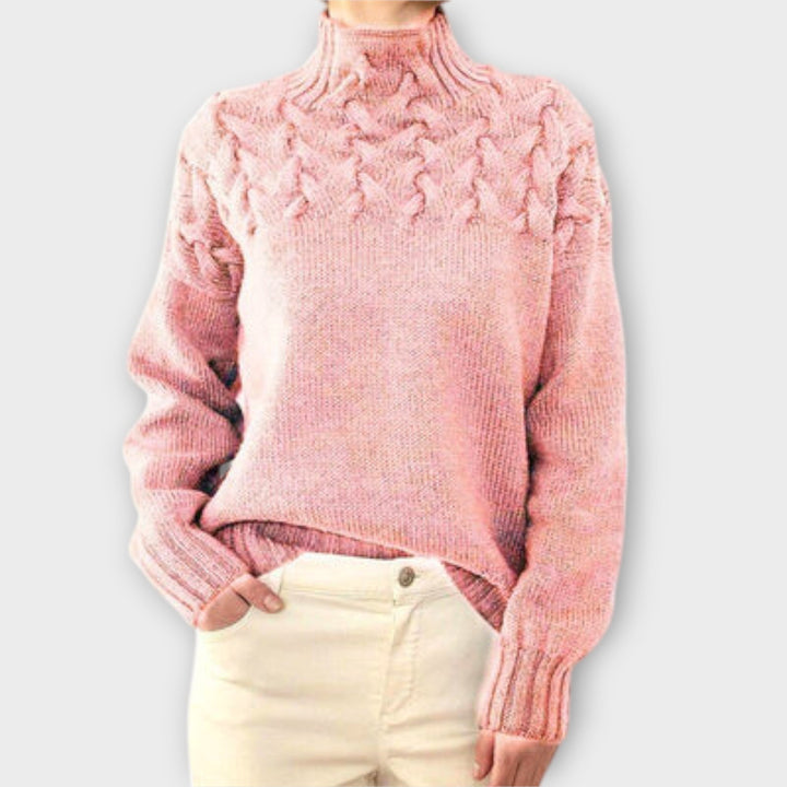 Eva - Women's Sweater with Braided Details