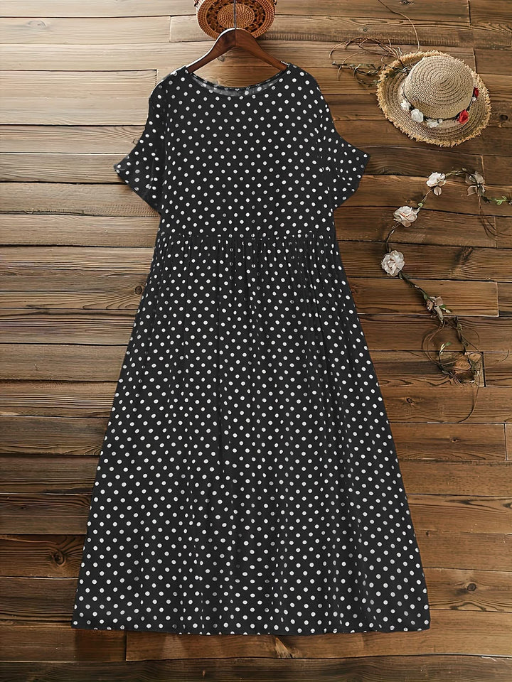 Vivienne – Polka Dot Rayon Midi Dress