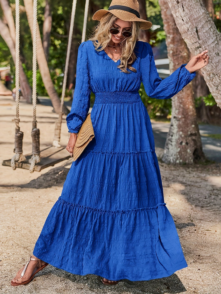 Sera – Lantern Sleeve Midi Dress