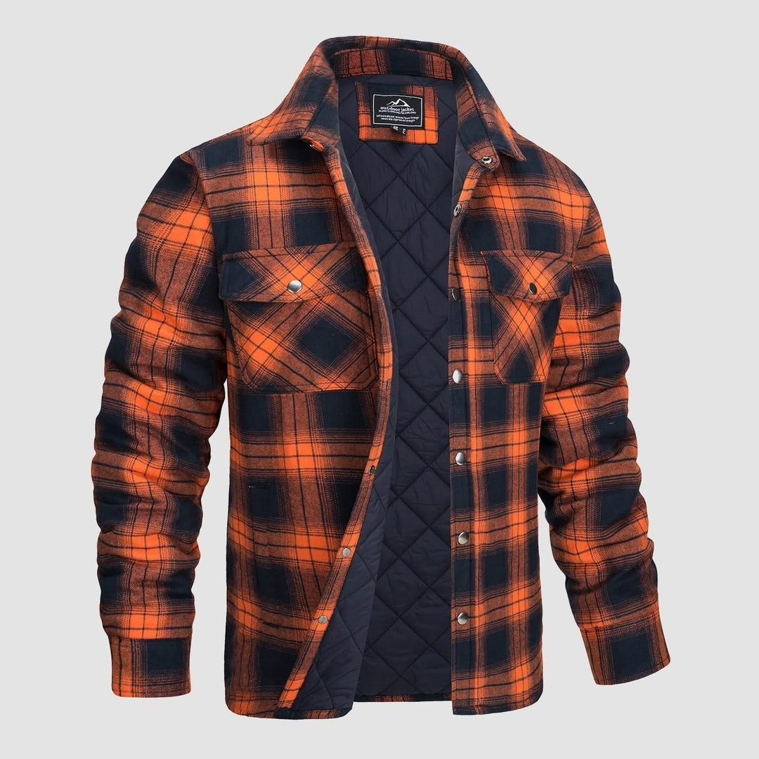 IAN | Thick Checkered Flannel Polo Shirt