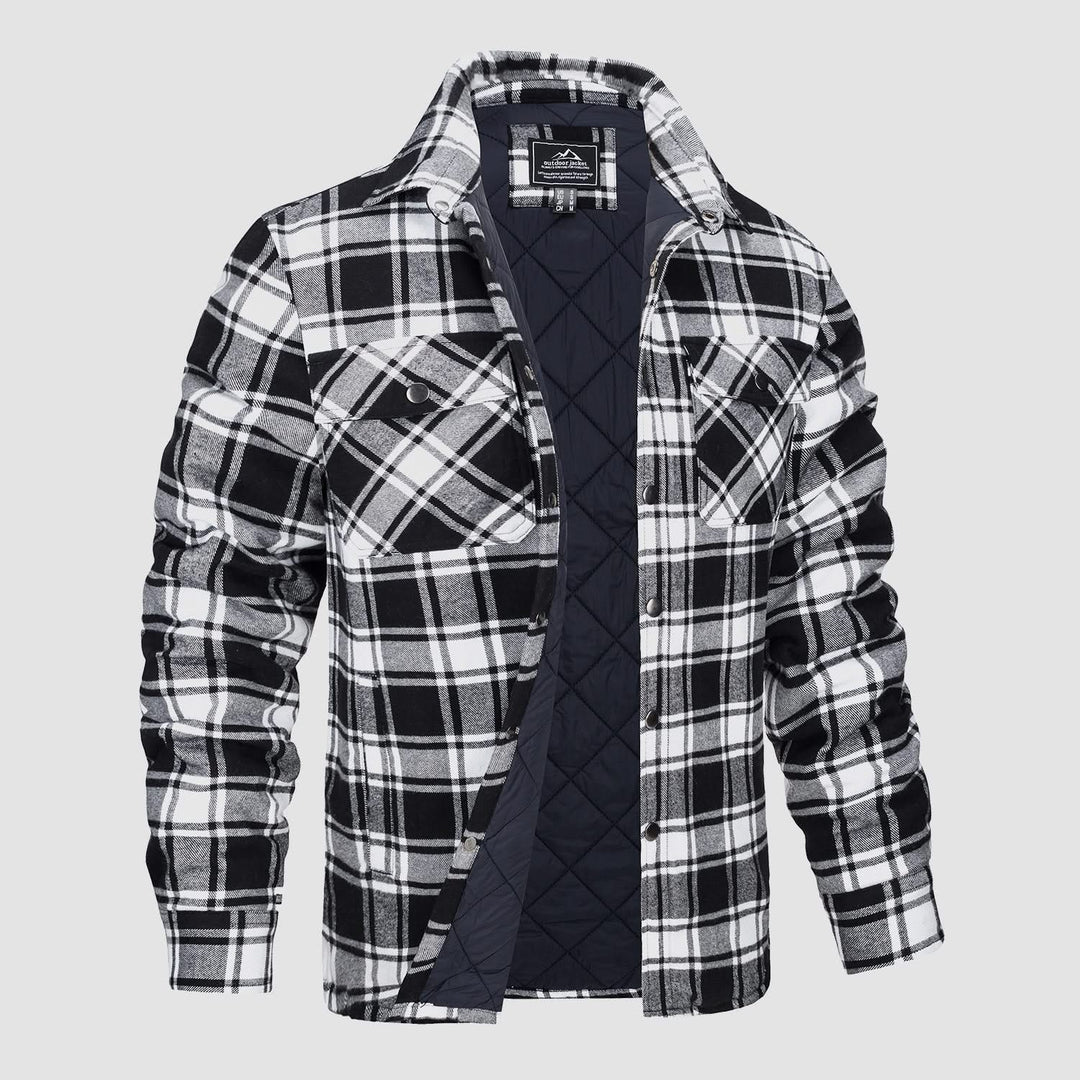 IAN | Thick Checkered Flannel Polo Shirt