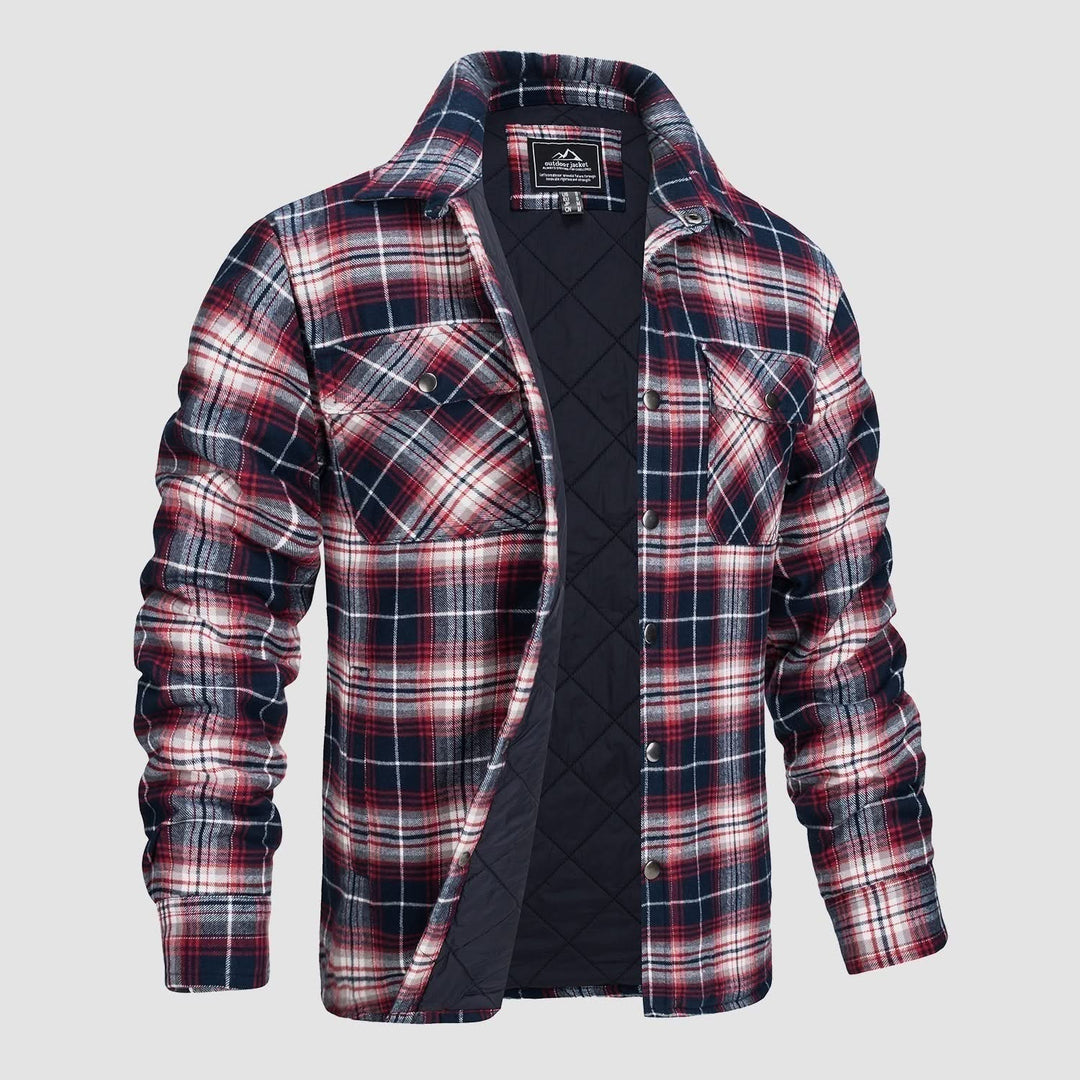 IAN | Thick Checkered Flannel Polo Shirt