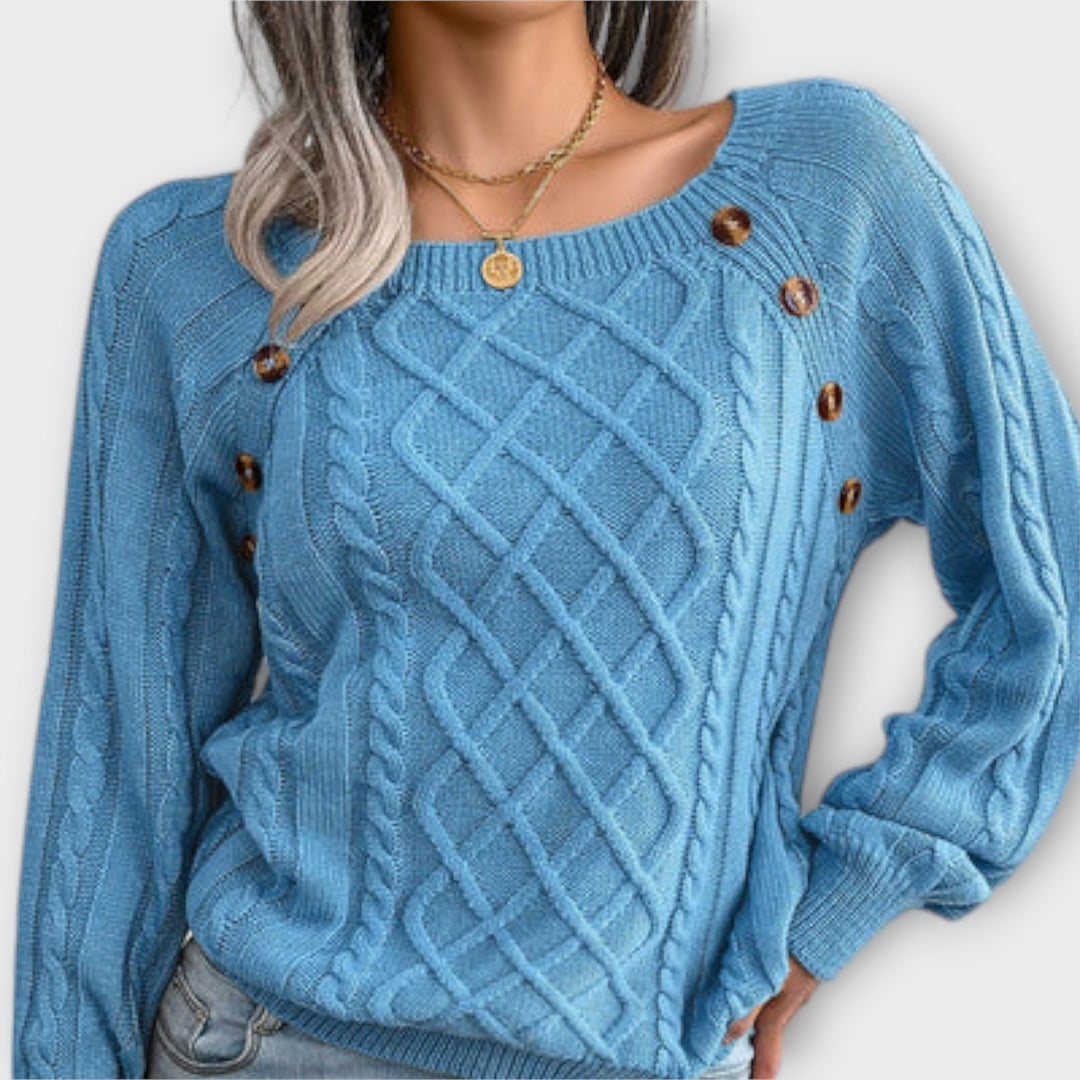 Malia - Knit Sweater with Buttons