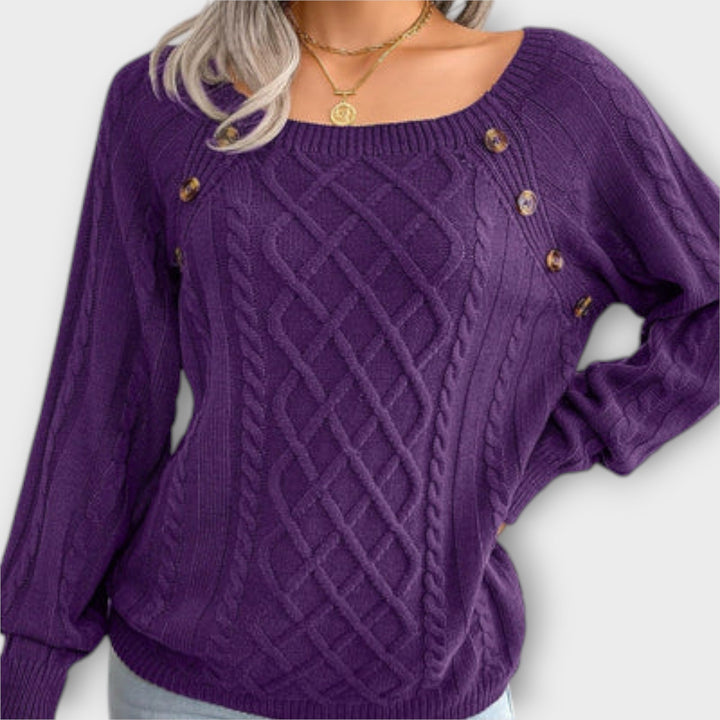 Malia - Knit Sweater with Buttons