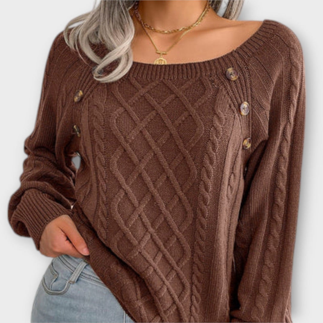 Malia - Knit Sweater with Buttons