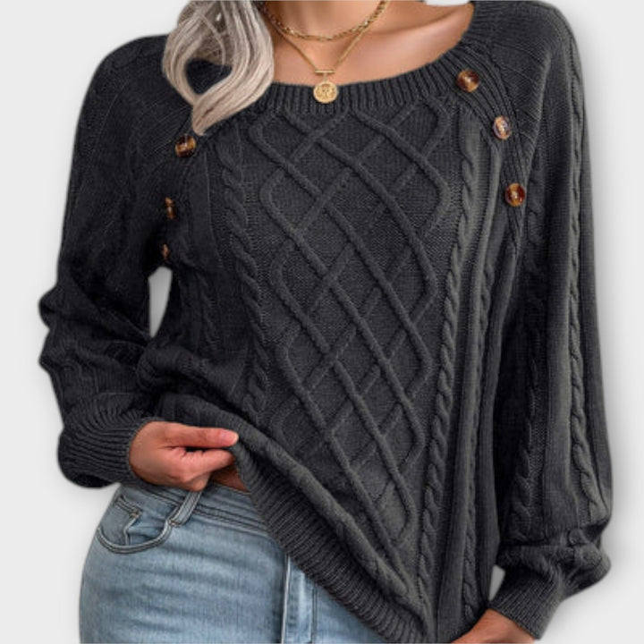 Malia - Knit Sweater with Buttons