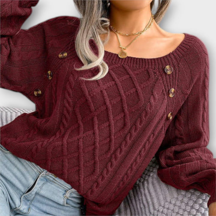 Malia - Knit Sweater with Buttons