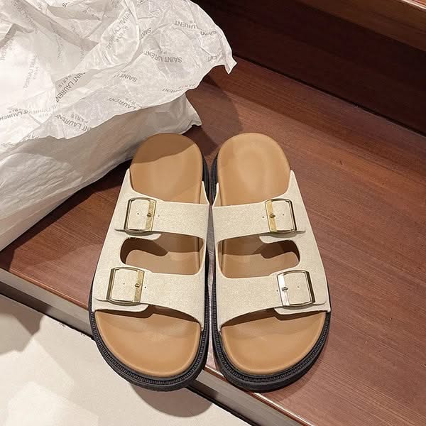Capri Comfort Buckle Slide – Soft Support with Everyday Style