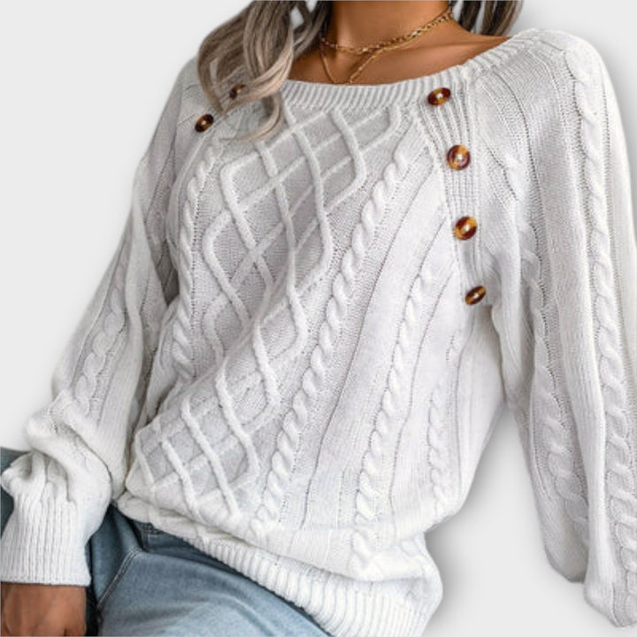 Malia - Knit Sweater with Buttons