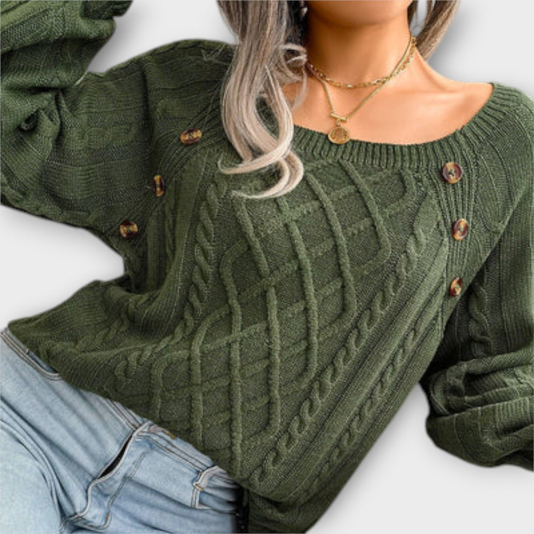 Malia - Knit Sweater with Buttons