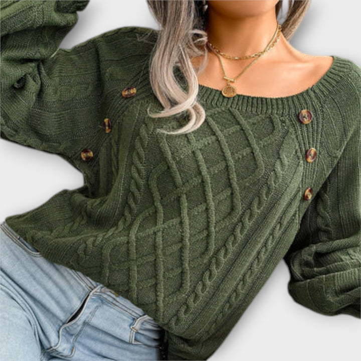 Malia - Knit Sweater with Buttons