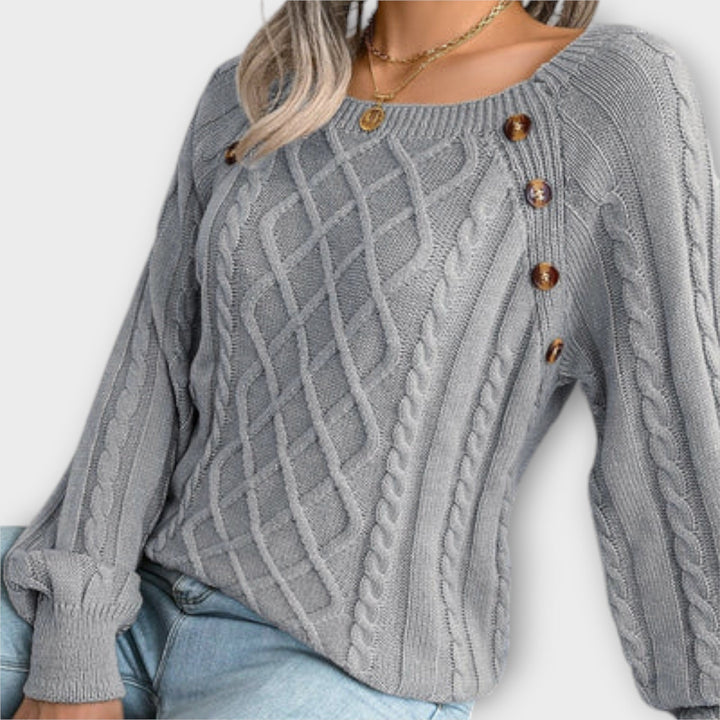 Malia - Knit Sweater with Buttons