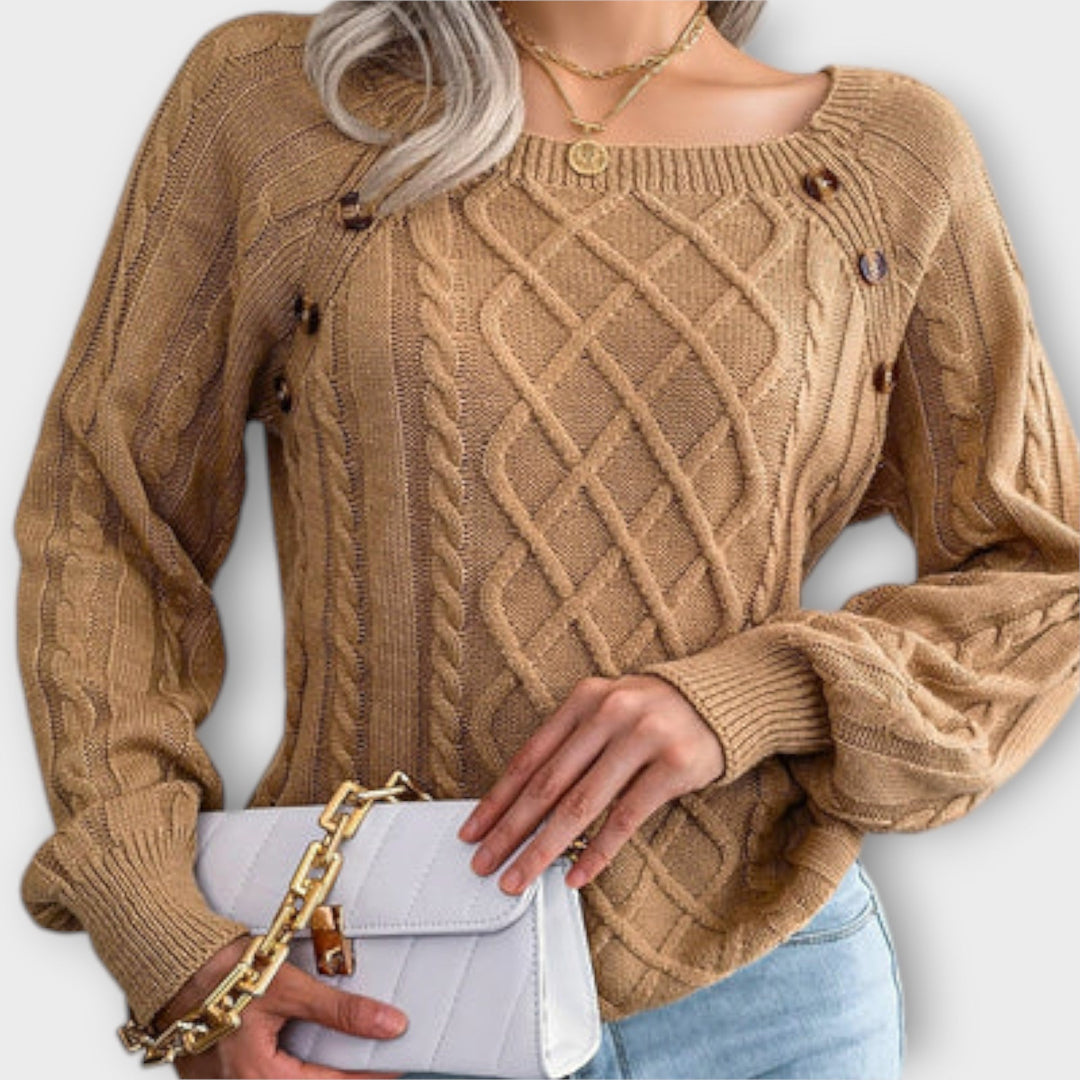 Malia - Knit Sweater with Buttons