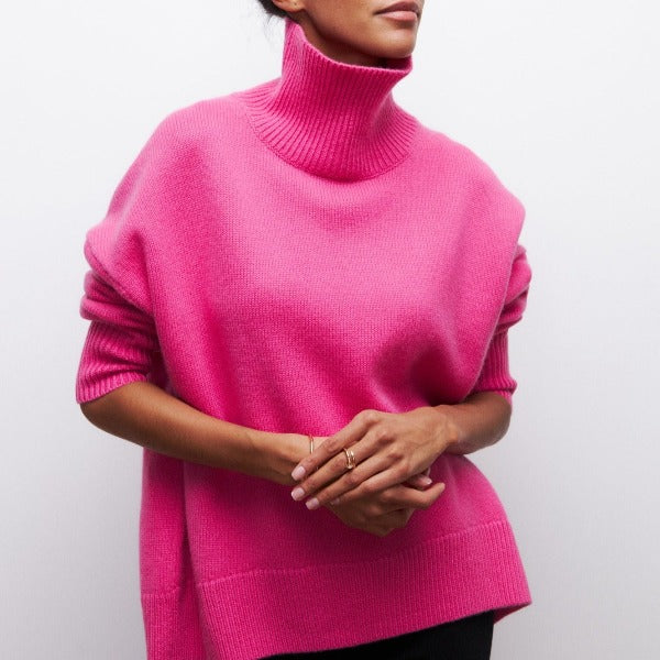 Katrielle - Comfortable High Collar Sweater