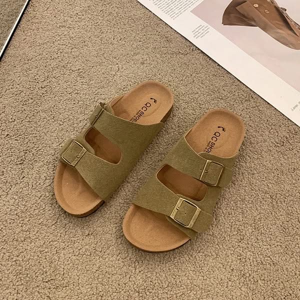 Capri Comfort Buckle Slide – Soft Support with Everyday Style