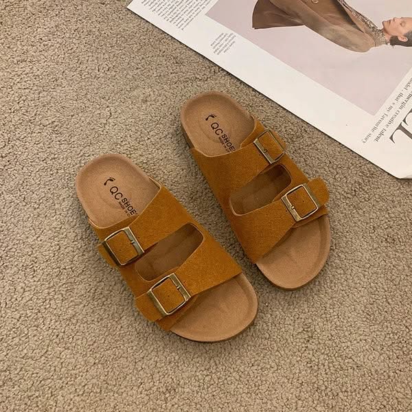 Capri Comfort Buckle Slide – Soft Support with Everyday Style