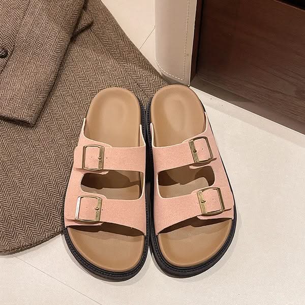 Capri Comfort Buckle Slide – Soft Support with Everyday Style