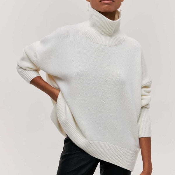 Katrielle - Comfortable High Collar Sweater