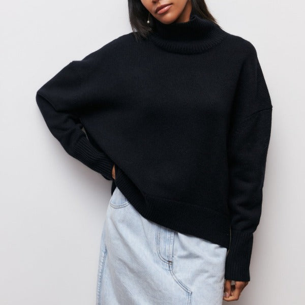 Katrielle - Comfortable High Collar Sweater