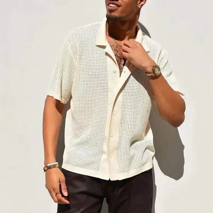 STUART | Crocheted Beach Shirt Men