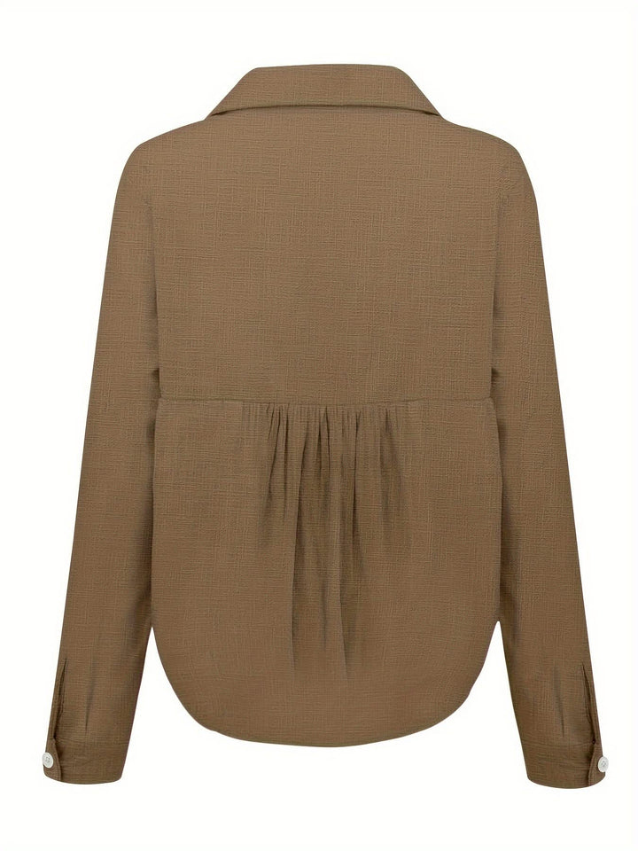 The Soline™ Linen Sunset Button-Down