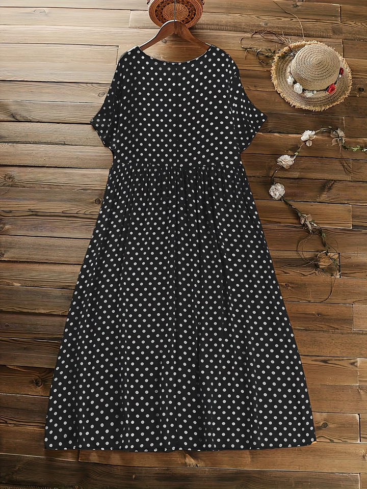 Vivienne – Polka Dot Rayon Midi Dress